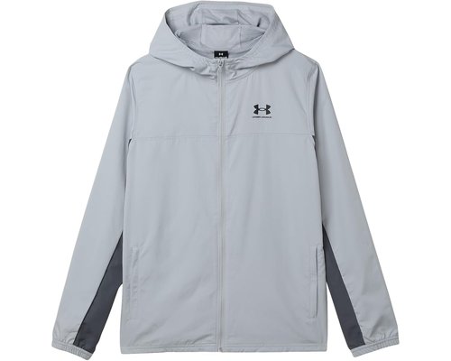 Under Armour Rival Woven Jacket Big Kid Coat - Mod Gray/Castlerock/Black - 1390154-011