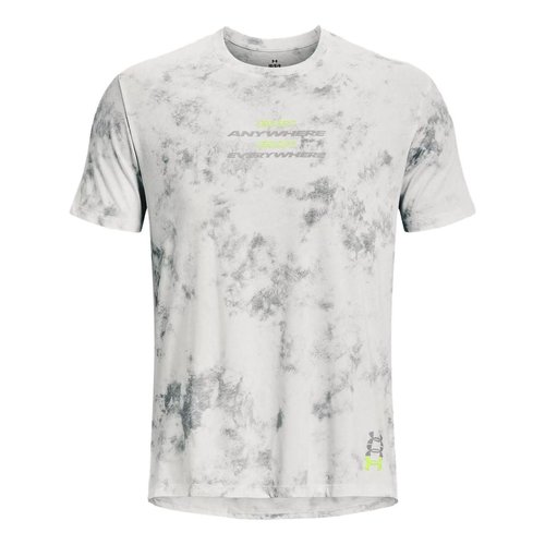 Under Armour Run Anywhere T-Shirt - Grey Mist/Lime Surge - 1376500-006