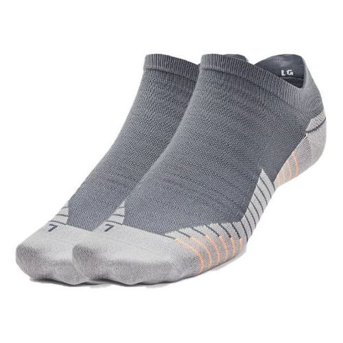 Under Armour Run No Show Tab Socks 2-Pack - Grey/Orange - 1329363-012