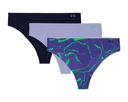 Under Armour Seamless Thong 3 PK Printed Underwear - Celeste - UUSHJ285-536