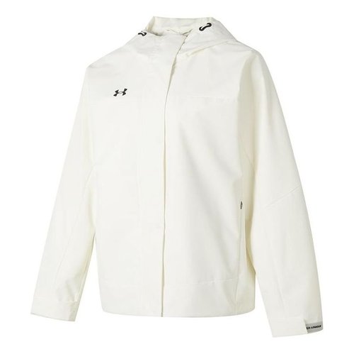 Under Armour Solid Color Outdoor Training Fitness Woven Jacket - White/Black - 23600402-101