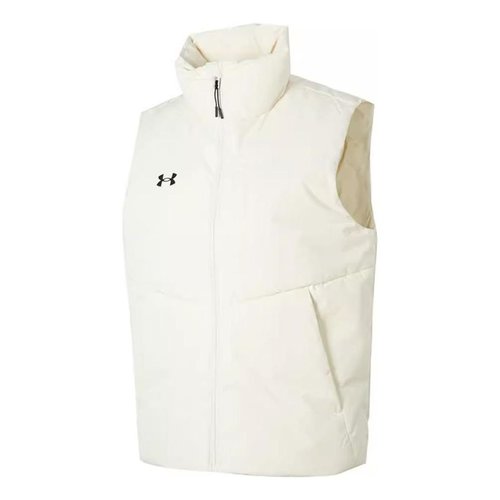 Under Armour Solid Color Stand-Up Collar Sports Down Vest - White/Black - 23600803-101