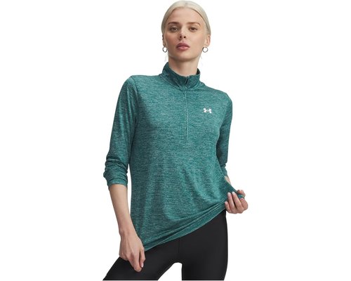 Under Armour Tech 1/4 Zip Twist Clothing - Rack Green/White - 1384225-338