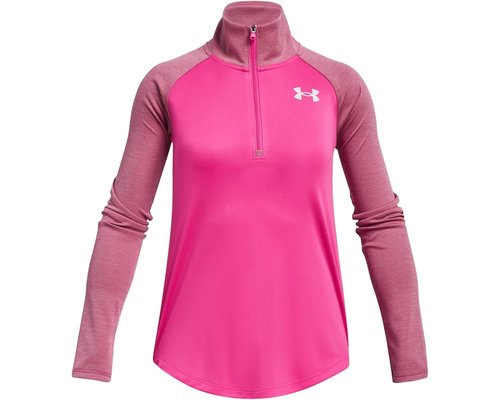 Under Armour Tech Graphic 1/2 Zip Big Kid Clothing - Rebel Pink/Metallic Silver - 1379532-652