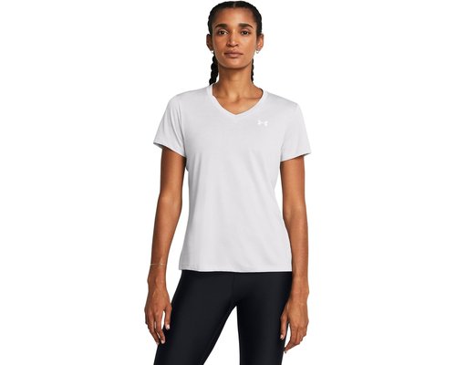 Under Armour Tech Short Sleeve V-Neck Twist Clothing - Halo Gray/White/White - 1384227-014