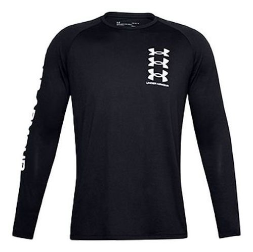 Under Armour Tech Triple Logo Long Sleeve Shirt - Black/White - 1357239-001