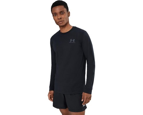 Under Armour UA Sportstyle Left chest Long Sleeve Clothing - Black/Pitch Gray - 1329585-002