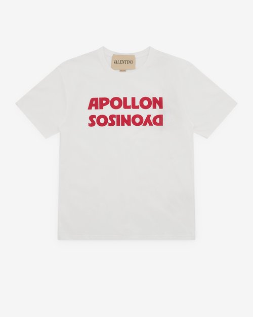 Valentino White Cotton 'Apollon Dyonisos' T-shirt - A33 Bianco/Rosso - 7V0MG16PB6E