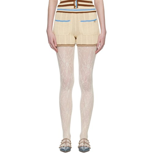 Valentino Beige Cotton Shorts - R0R Betulla/Multicol - 8B3KW01VA3L