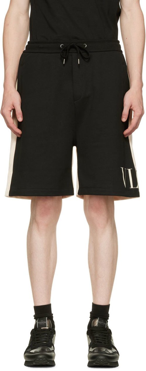 Valentino Garavani TwoTone Track Shorts - Black/Ivory - 1V3MD01N8QB0NA