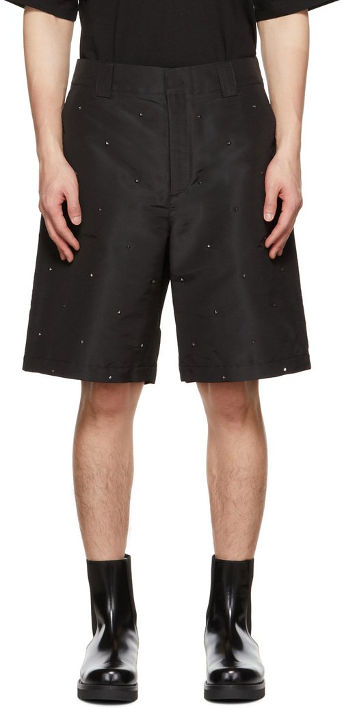 Valentino RockstudEmbellished Shorts - Black - 1V3RDA938E50NO