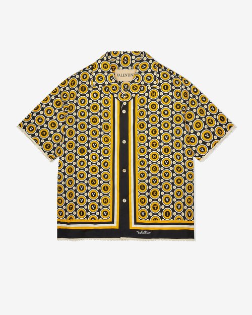 Valentino Bulles Royales Bowling Shirt - Black/Yellow/Ivory - 7V3AA111AYQCLP