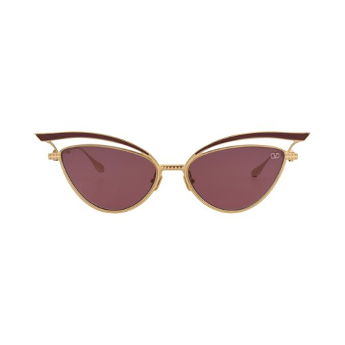 Valentino Cat Eye Frame Titanium Sunglasses - VLS118B55