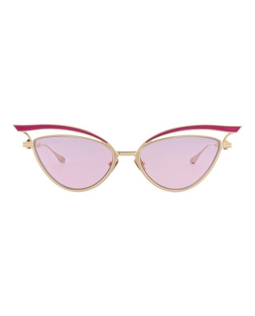 Valentino Cat EyeFrame Metal Sunglasses - Gold Gold Pink (Vls/118D/55)