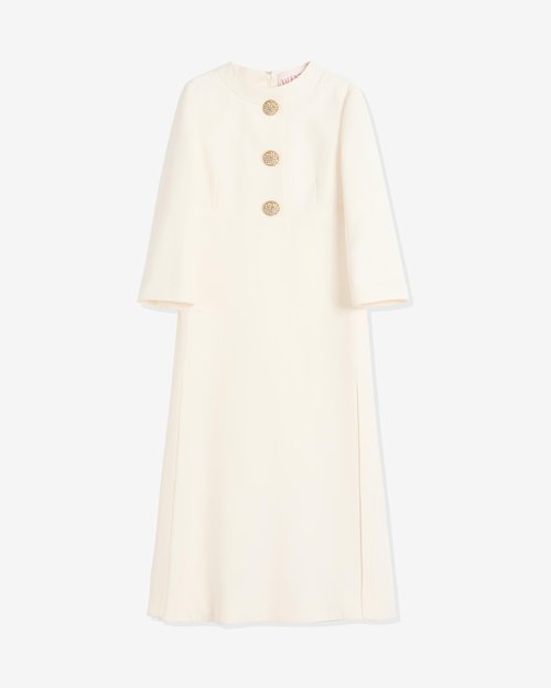 Valentino Crepe Couture Midi Dress - Ivory - 6B3VAEU51CFA03