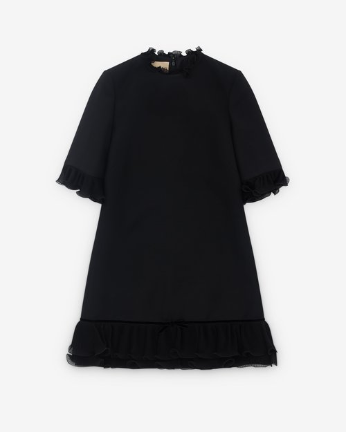 Valentino Crepe Couture Short Dress - Black - 7B3VADR71CF