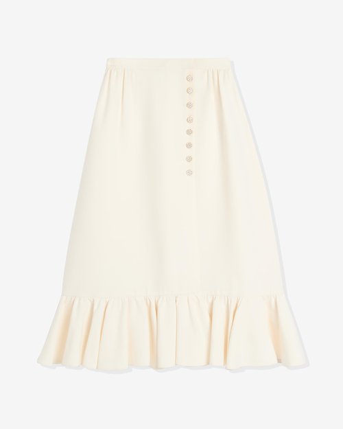 Valentino Crepe Couture Skirt - Ivory - 6B3RACL11CFA03