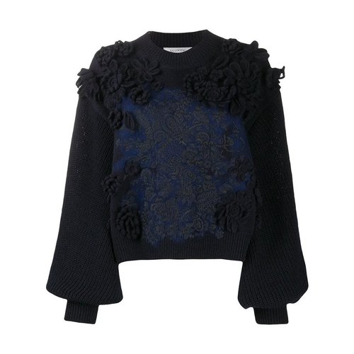 Valentino Embroidered Wool Jacket - Blue - UB3KC16C5MY598