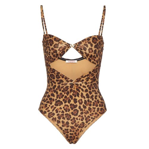 Valentino Garavani Animalier Swimsuit - Brown - 3B3UHA4686LAN2