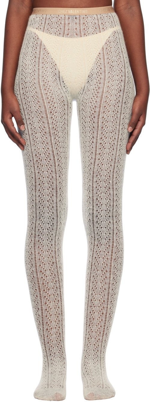 Valentino Garavani Beige Mohair Tights - Latte - 6B3KI02S95Q031