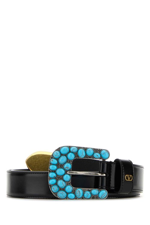 Valentino Garavani Black Leather Belt - 7Y2T0SQ2EQV0NO