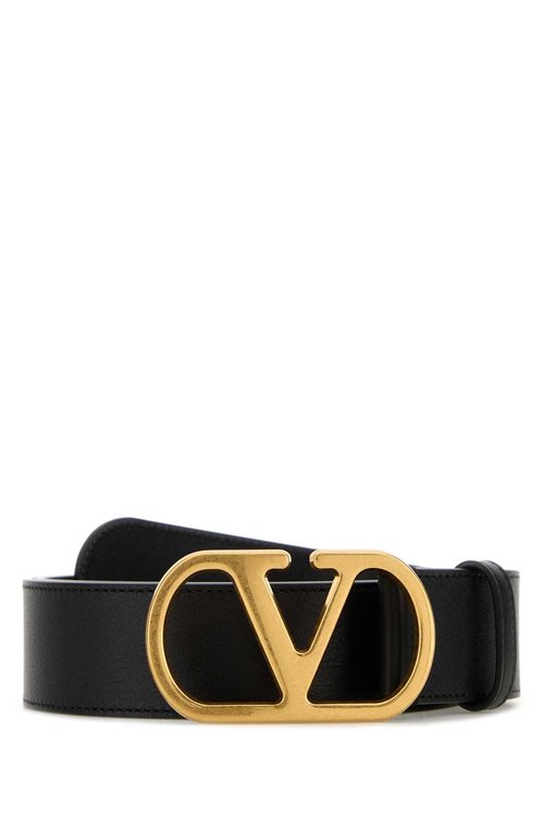 Valentino Garavani Black Leather Belt - 8Y2T0SQ7IYR0NO
