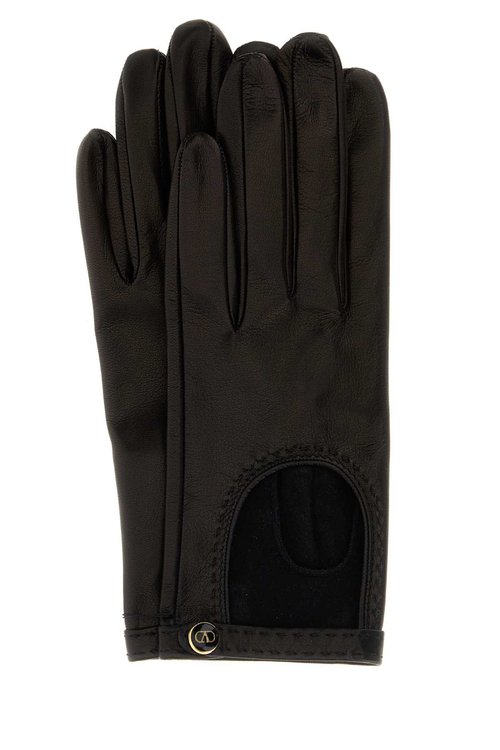 Valentino Garavani Black Leather Gloves - 7W2GBA00LDUN06