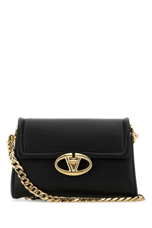 Valentino Garavani Leather Vlogo Shoulder Bag - Black - 5W0B0Q64ZFJ0NO