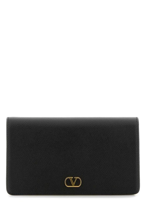 Valentino Garavani Leather Vlogo Signature Clutch - Black - 7W2P0AK8SNP0NO