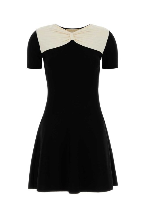 Valentino Garavani Black Viscose Blend Mini Dress - 8B3KD14TA2P0NA