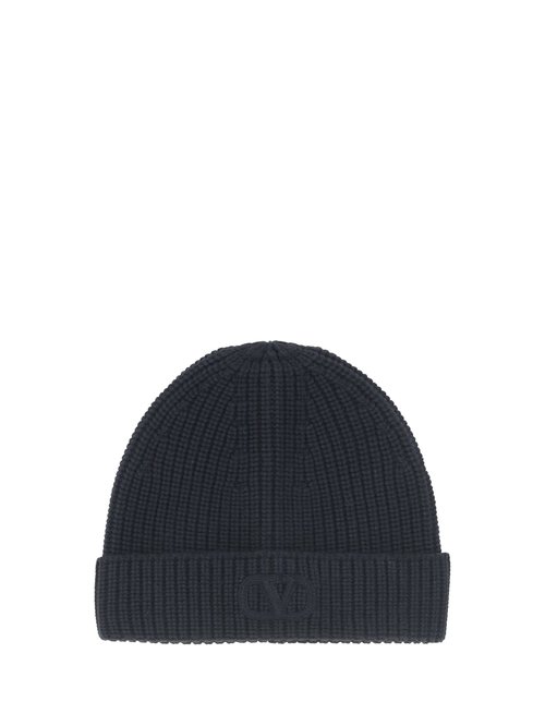 Valentino Garavani Black Wool Beanie Hat - 5Y2HB01LIND0NO