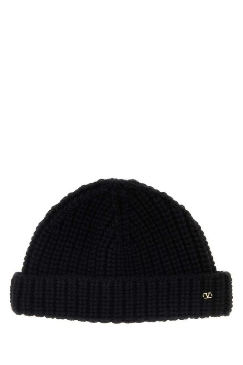 Valentino Garavani Black Wool Beanie Hat - 7Y0HB03CBMM0NO