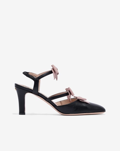 Valentino Garavani Bow Sling Back Heel - Black - 7W2S0MA5DDT