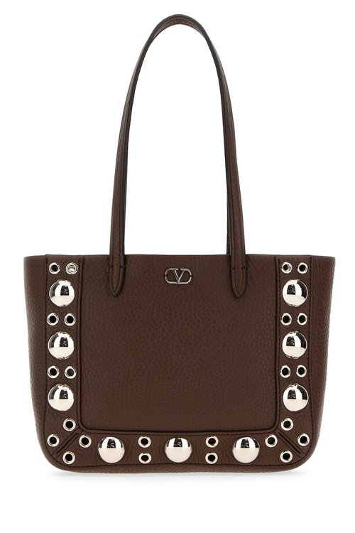 Valentino Garavani Leather Nellcã'te Handbag - Brown - 7W2B0R89MJLW04