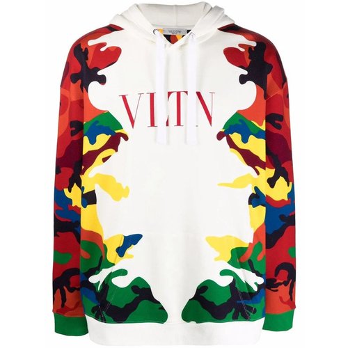 Valentino Garavani Camou7 Print Hoodie - White - WV3MF18I7NLC40