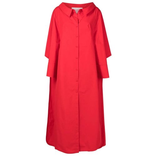 Valentino Garavani CapeDetail Cotton Maxi Dress - Red - 2B0VA3T15DN157