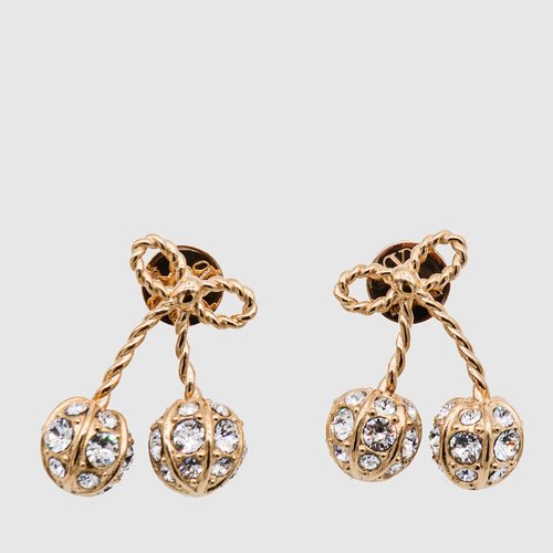 Valentino Garavani Cherryfic Metal Earrings With Rhinestones - 7W0J0BA1YCW9MN