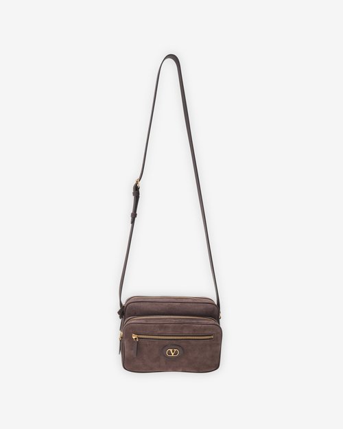 Valentino Garavani Dark Suede Antibes Crossbody Bag - Brown - 8Y2B0S96UEXRE6