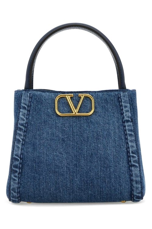 Valentino Garavani Denim Small Alltime Handbag - Blue/Multi-Color - 6W2B0R22XEYQNS