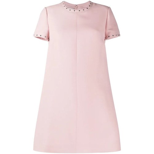 Valentino Garavani Embellished Trim Flared Dress - Pink - TB3VAQ051CFS86