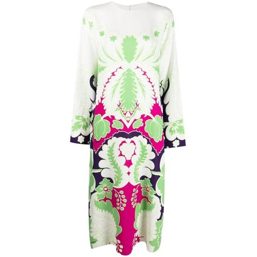 Valentino Garavani Floral Print Silk Midi Dress - White - VB3VAVC067HR07