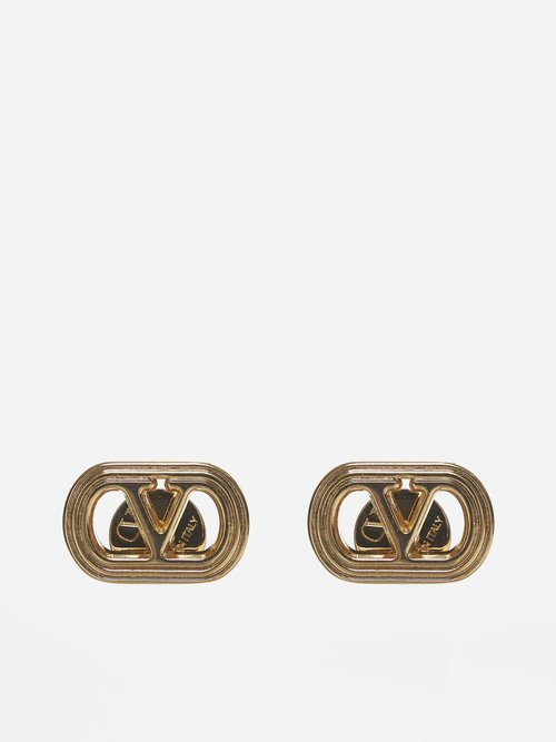 Valentino Garavani Gold Metal Ovalette Earrings - WJ0Y80METL01