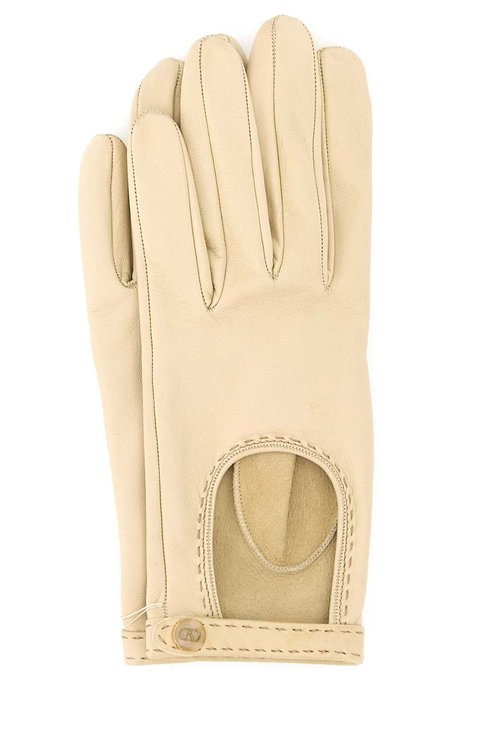 Valentino Garavani Ivory Leather Gloves - 7W2GBA00LDUAKY