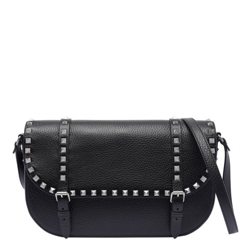 Valentino Garavani Large Rockstud Messenger Bag - Black - B0D09KDB0NO