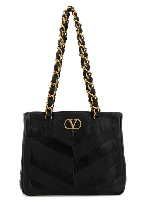 Valentino Garavani Laseine Small Shopping Bag - Black - 8W2B0T13PSN0NO