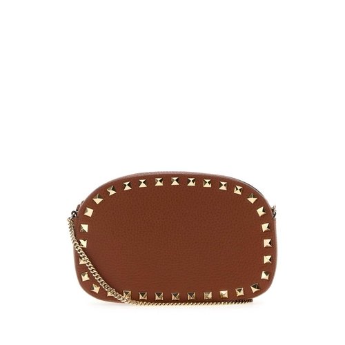 Valentino Garavani Leather Rockstud Crossbody Bag - Brown - 7W2P0AR4VSH_HG55.0000X8.0000X7.0000