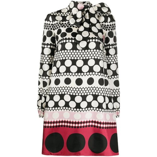 Valentino Garavani LongSleeve PolkaDot Dress - White/Red/Black - UB3VAD575L9652