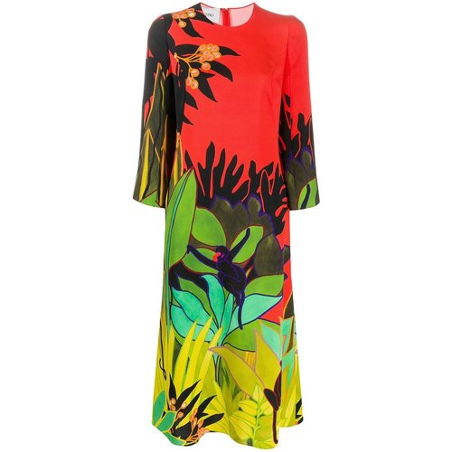Valentino Garavani Monkey Forest Print Midi Dress - Green - TB0VARQ05DARGM