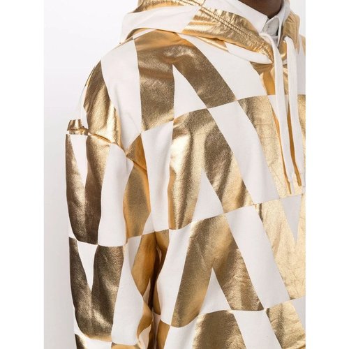 Valentino Garavani Monogram-Print Hoodie - Two Tone/White - WV0MF18I7SUO06