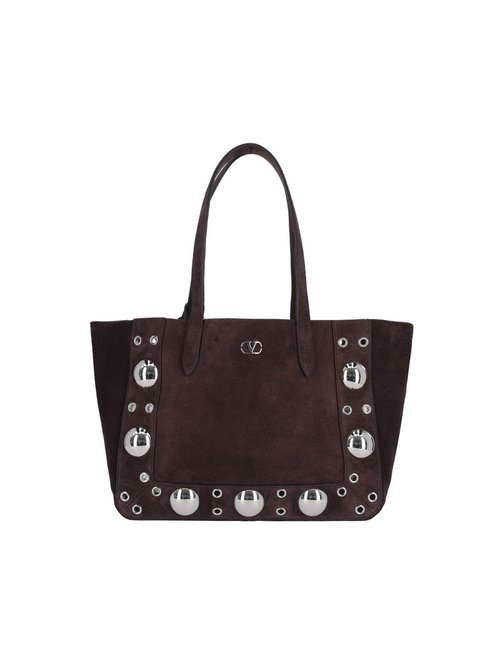 Valentino Garavani nellcôte Small Tote Bag - Brown - 7W2B0R88JET0TO
